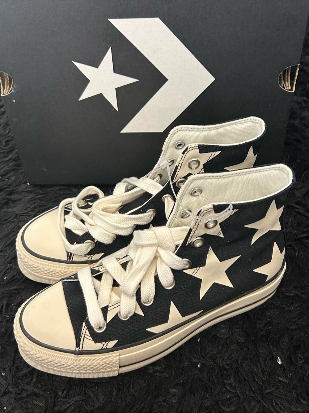 CONVERSE All Star Lift Large Stars lace up shoes sneakers women’s 7 new - Picture 3 of 10